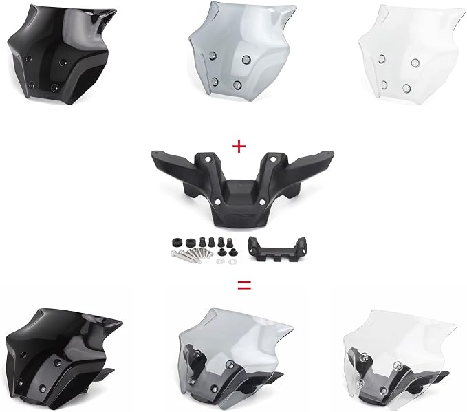 Windshield Deflectors for Yamaha MT-09 MT09 MT 09 mt09 2024, Motorcycle Acrylic Touring Sports Front Fairing Bracket Windscreen Wind Protector Visor Accessories (Transparent Set)