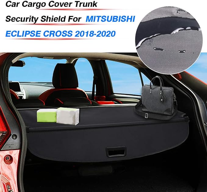 Powerty Retractable Cargo Cover for 2018-2026 Mitsubishi Eclipse Cross, Canvas Texture Trunk Cover Privacy Screen Rear Security Shade for Eclipse Cross Accessories