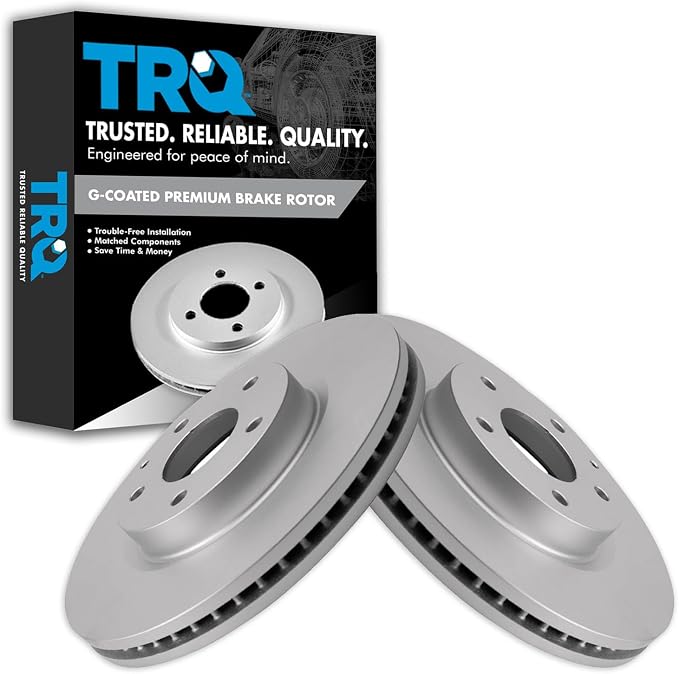 TRQ Front Brake Rotor Set G Coated Vented Compatible with 2014-2018 Mazda 6 2013-2015 CX-5