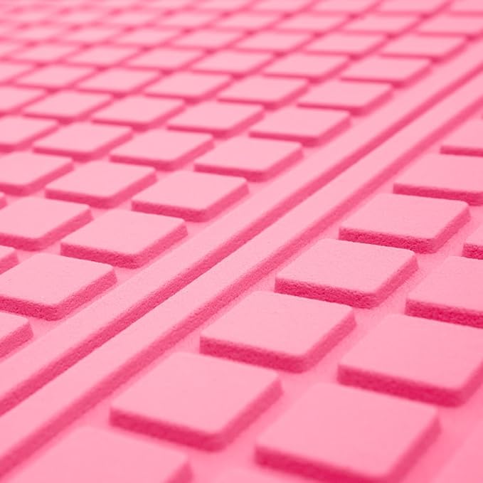 MotorTrend FlexTough Rear Cargo Mat – Heavy-Duty Trimmable Rubber Trunk Mat, Universal All-Weather Cargo Liner for Cars, SUVs & Trucks, Flexible Non-Slip Automotive Floor (Pink)