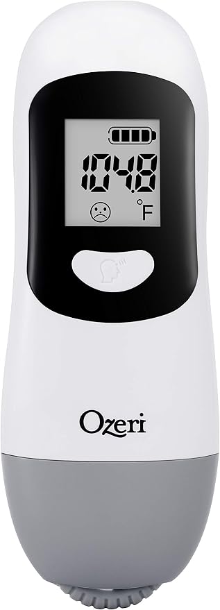 Ozeri Forehead Thermometer, ISO 80601-2-56 Medical-Grade with Silent Fever Alarm and Battery-Free Kinetic Activation