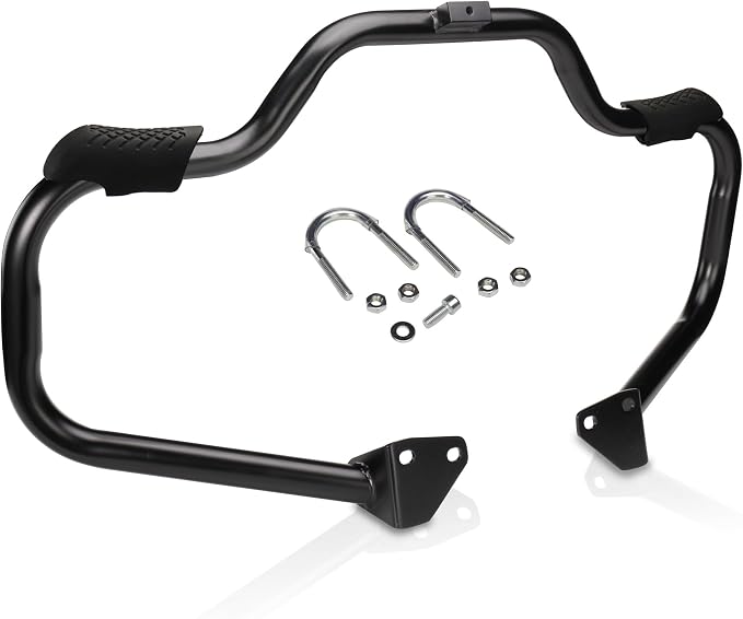 MoKitDora Dyna Engine Guard Highway Rail Mustache Crash Bar 1.25" Fat for Harley Dyna Street Bob FXDB Fat Bob FXDF Low Rider FXDL Wide Glide FXDWG FXDC 2006-2017, Matte Black