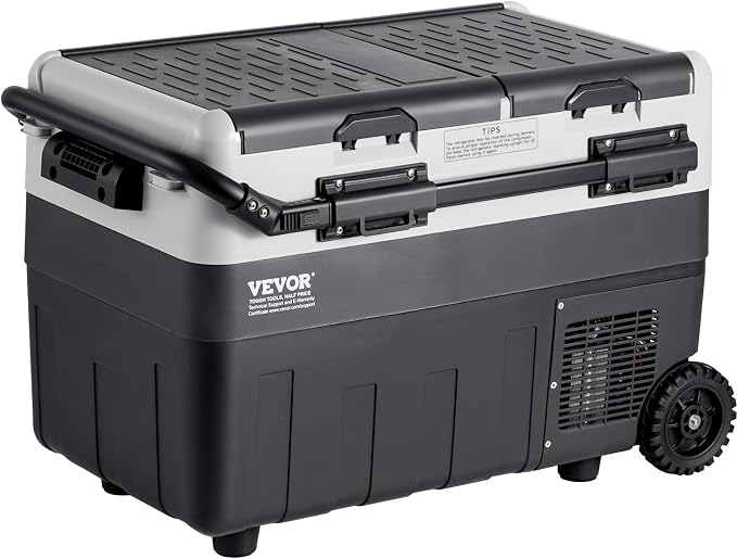 VEVOR Car Refrigerator 50L / 52.8 QT, Dual Zone 12 Volt Compressor Fridge, -4℉ to 68℉ Adjustable, Portable Freezer Cooler for Car, RV, Camping, Home
