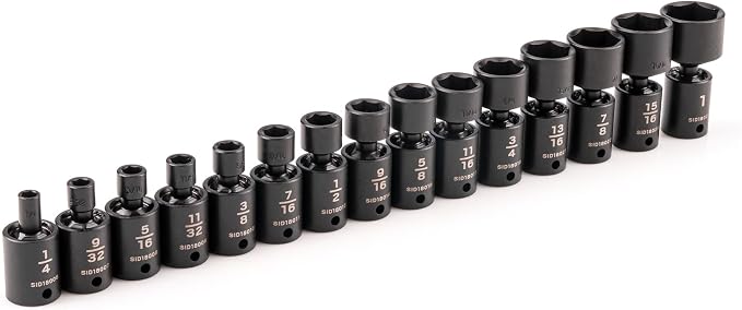 TEKTON 3/8 Inch Drive Universal Joint Impact Socket Set | SID97001