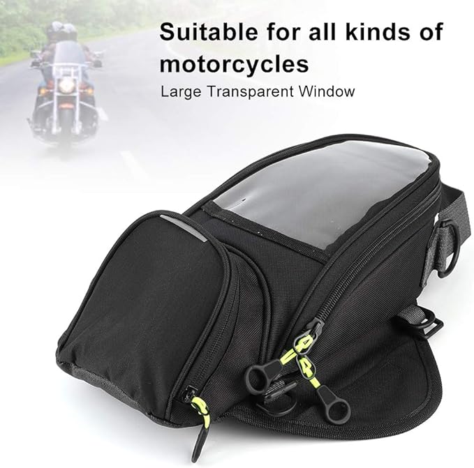 Tbest Tank Bag Motorcycle Magnetic,Bag Bags Fuel Navigation Saddlebag Large Transparent Window Motorcycle Backpack