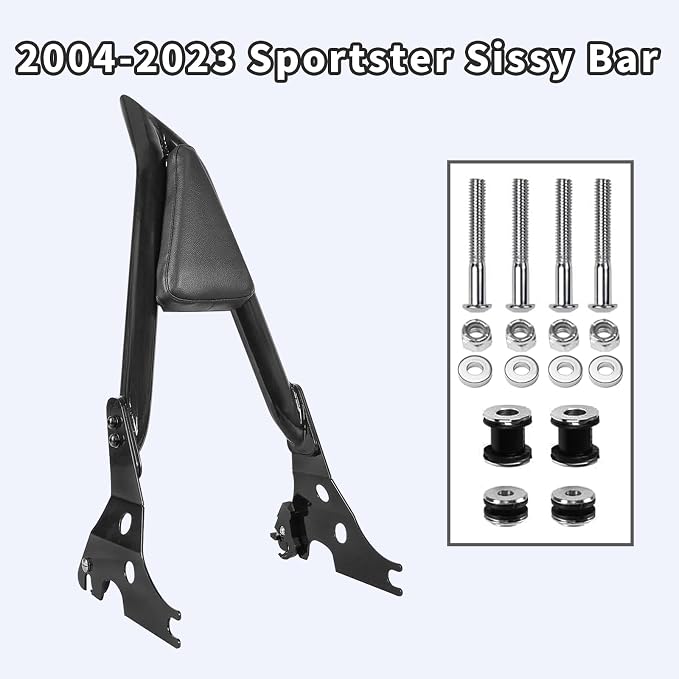 Detachable Rear Passenger Backrest Sissy bar for Harley Sportster 2004-2023 XL 883 Super Low Forty Eight Seventy Two Iron XL 1200