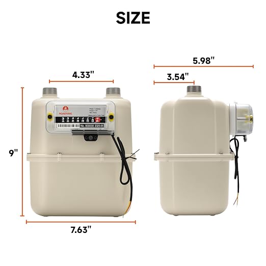 3/4" NPT Gas Submeter with Pulse Output, Cubic Feet Readout, 1 Pulse per Cu Ft, for Natural Gas & Propane Vapor Usage Monitoring — Not a Whole-House Utility Replacement Meter