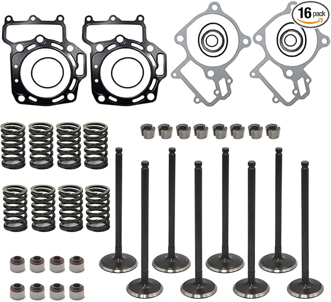 Cylinder Intake Exhaust Valves Top End Gasket Kit Spring Cotters for Kawasaki Brute Force 750 2005-2020 TERYX 750 2008-2013
