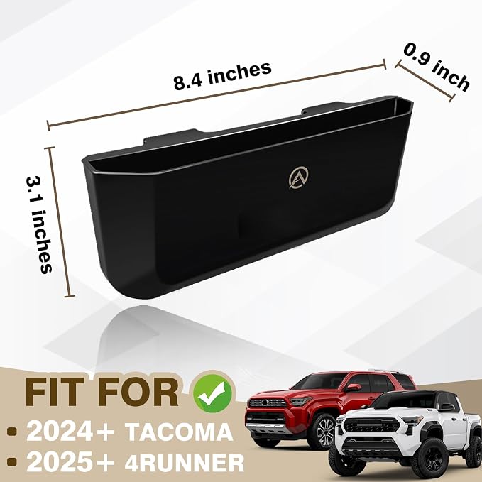 Muslogy Center Console Organizer Compatible with 2024 2025 2026 Toyota Tacoma & 2025+ 4Runner Accessories Middle Console Hanging Storage Box Passenger Side Phone Pocket with Anti-Slip Mat (A Style)