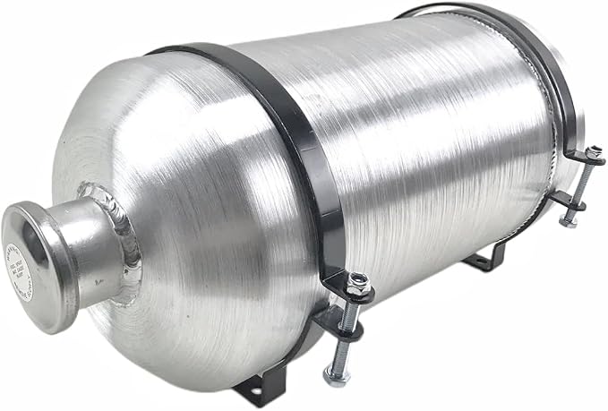 JSD 3.25 Gallons 8" x 16" Aluminum Small Fuel Tank Gas Tank Vertical Fill 1/4" NPT Outlet for Mini Bike,Go kart