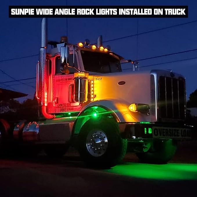 SUNPIE 16 Pods Upgraded 210 Degrees Wide Angle RGBW Rock Lights App/Control Voice Mode Music Mode Automatic Control Neon Light Kit Wheel Well Lights for Off Road Truck SUV ATV UTV Boats