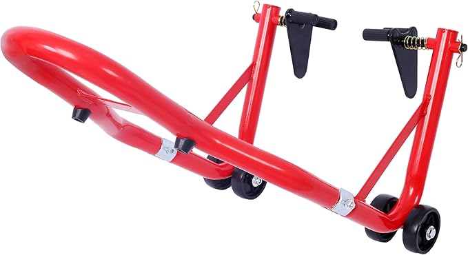 Donext Motorcycle Stand 1000LB Sport Bike Front and Rear Wheel Lift Swingarm Paddock Stands Red, U