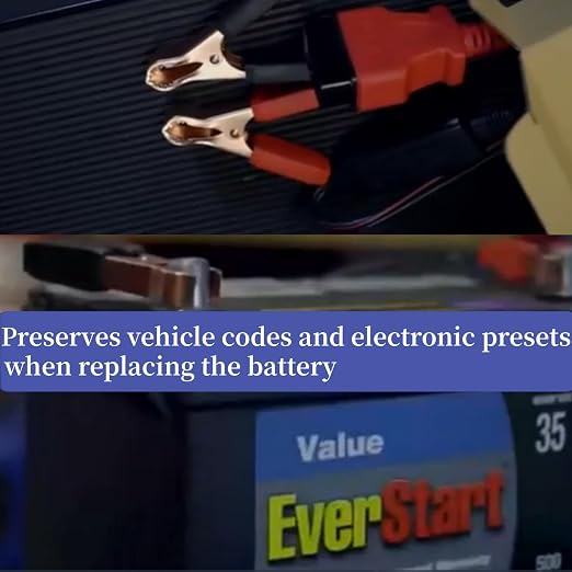 Autel MaxiBAS BTMS OBDII Memory Saver, Battery Tester, Polarity-Protected, Attaches to 12 Volt Backup Battery, Provides Power to Vehicle's Computer, Maintains Data