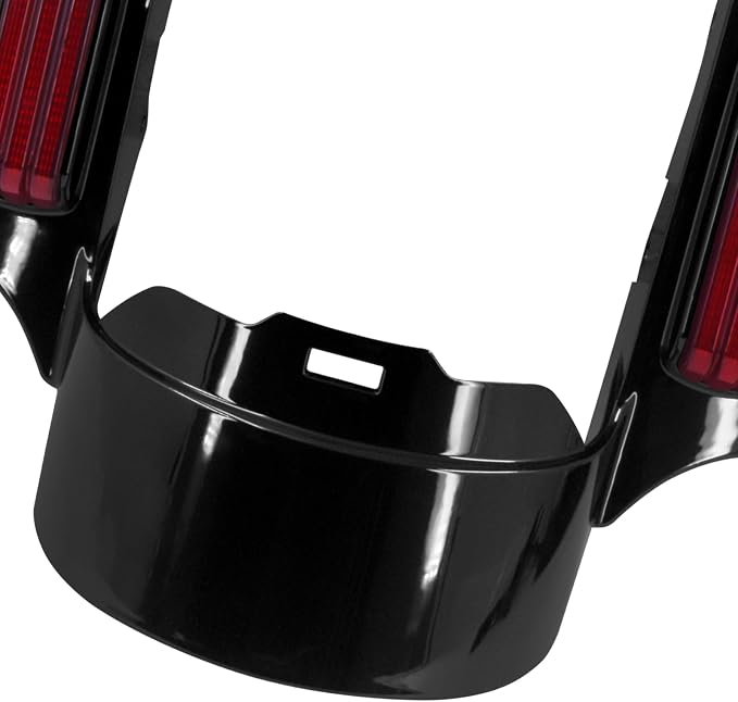 Rear Fender Fascia Extension with LED Running Brake Turn Signal Light Set Fit For Harley Touring Electrac Glide Road King Road Glide Street Glide 2014-2024 (Red Lens)