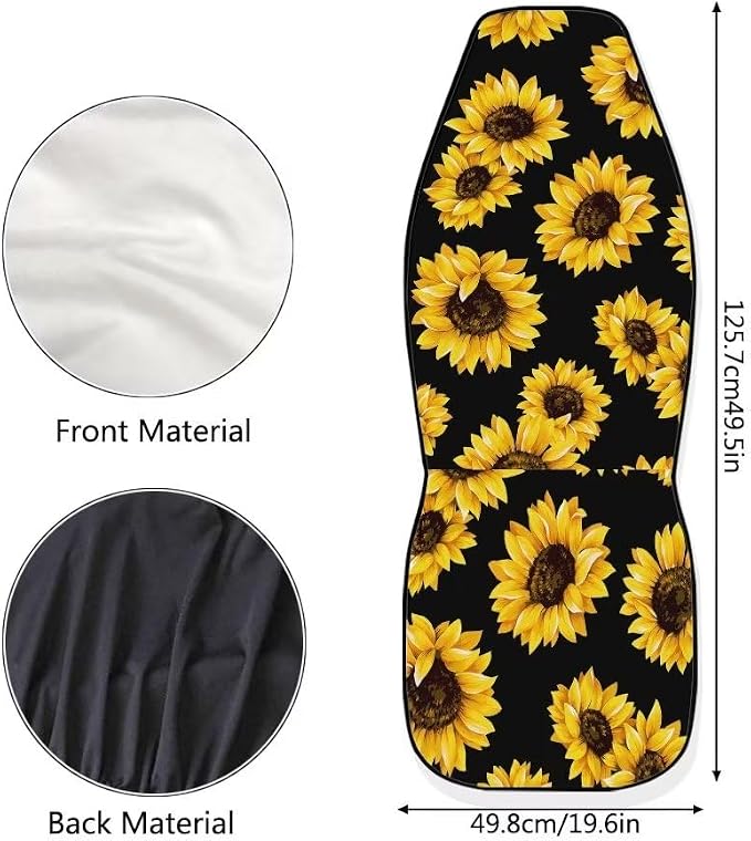 Tupalatus Auto Front Seat Covers Steering Wheel Cover,Seat Belt Pads,Cup Holder Gear Shift Knob Cover,Car Handbrake Protector Full Set of 9 PCS for Ladies Gifts,Universal Fit, Red Mushroom Floral