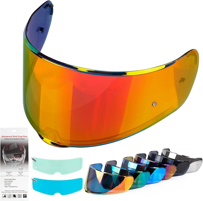 XINGWU Motorcycle Helmet Visor for Sedici Strada 2 Strada 3 LS2 FT2 VECTOR FF801 FF397 with Anti-fog Rainproof Helmet Film Face Shield Motorcycle Helmet Accessories Visor Replacement (Red)