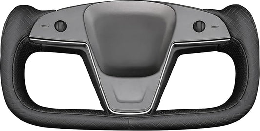 MEWANT Hand Stitched Tesla Model S Yoke Steering Wheel Cover Wrap for Tesla Model S 2021-2023 / Model X 2021-2023 Tesla Yoke Steering Wheel Accessories(3D Style)