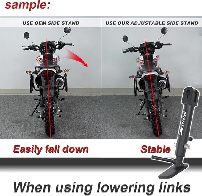 Xitomer 0-2.5'' Adjustable Kickstand Fit for Grom MXS125 2017-2026 Grom, Monkey 125 2019-2026, Foot Side Support Motorcycle Kickstand Side Stand