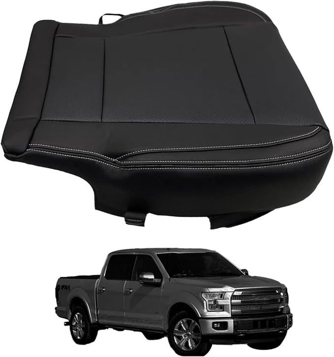 Seat Cover Black Replacement for 2015-2017 Ford F150 Lariat Front Left Bottom and Top