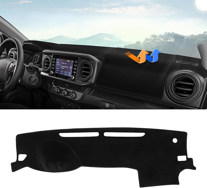 Autorder Dashboard Cover Mat for 2016-2021 2022 2023 Toyota Tacoma Accessories Dash Cover Upgrade Velvet Dash Mat Sunshade Glare UV Rays Protector