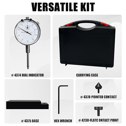 6434 Sleeve Height & Counter Bore Gauge, 0-1" Dial Indicator with 0.001" Graduation, Diesel Engine Cylinder Liner Height & Counterbore Depth Measuring Tool for Caterpillar Cummins Detroit Diesel
