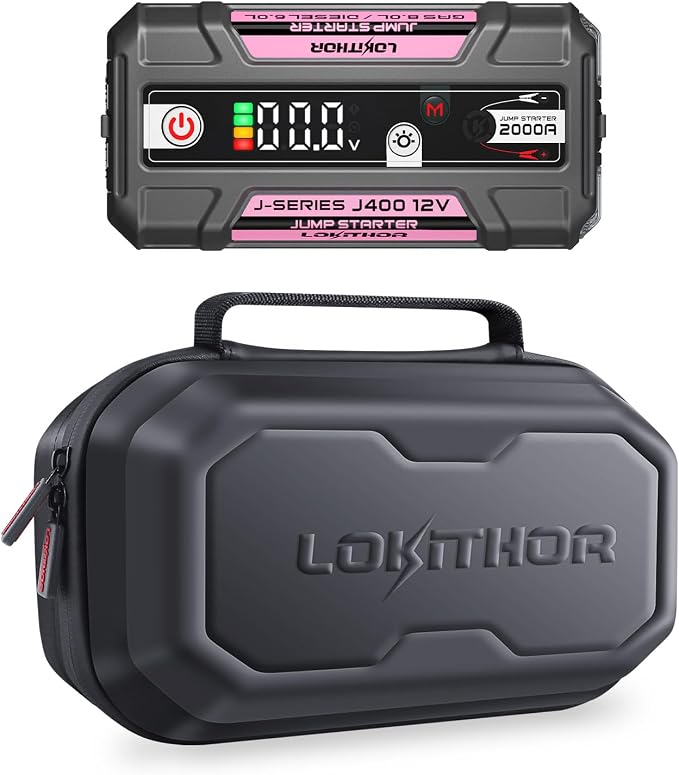 LOKITHOR J400O 2000A Jump Starter 12V Car Battery Booster Pack and J-Series Bag EVA Protection Case for J400/J401/J401X/J402 Lokithor Jump Starter