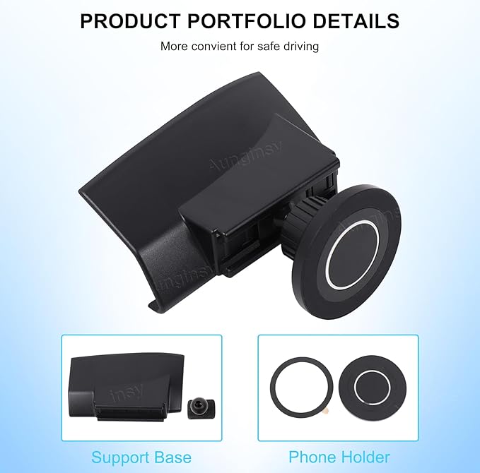 Car Magnetic Suction Phone Holder Compatible with Toyota Tundra/Sequoia 2007-2013 Center Console Air Outlet Vent Upper Panel Mobile Phone Mount Dashboard Hands-Free Cell Phones Bracket Accessories