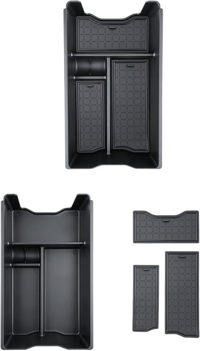BIXUAN (2PCS 2026 RAV 4 Center Console Organizer for 2026 Toyota RAV 4 Armrest Box Insert& Armrest Bottom Mat Middle Console Storage Box 2026 RAV 4 Accessories