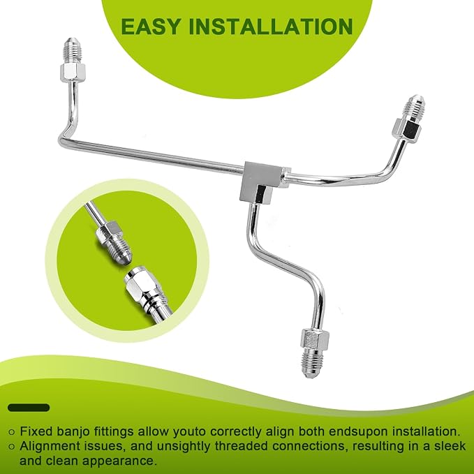 Mofun 66.75" Stainless Steel Hydraulic Front Brake Line Kit Non-ABS Compatible with Harley Touring Street Glide Road Glide Road King 2014-2023, Fit 16"-18" Handlebar Black