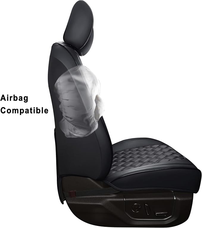 Huidasource Wrangler JL Seat Covers 4 Door, Waterproof Leather Car Seat Covers Full Set, Custom Seat Cushion Protector Fit for Jeep Wrangler JL 4-Door 2018-2025 with Rear Cupholder (Full Set/Black)