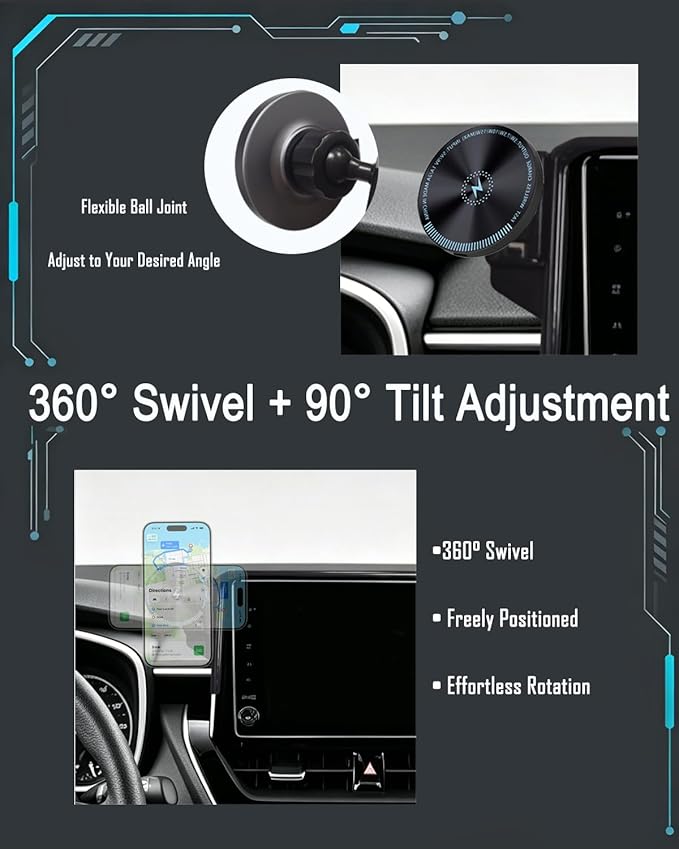 Car Phone Mount for 2019-2026 Toyota Corolla/Corolla Hatchback / 2022-2026 Corolla Cross 15W Fast Wireless Charger Custom Fit 8-inch Screen for MagSafe Magnetic Toyota Corolla Accessories