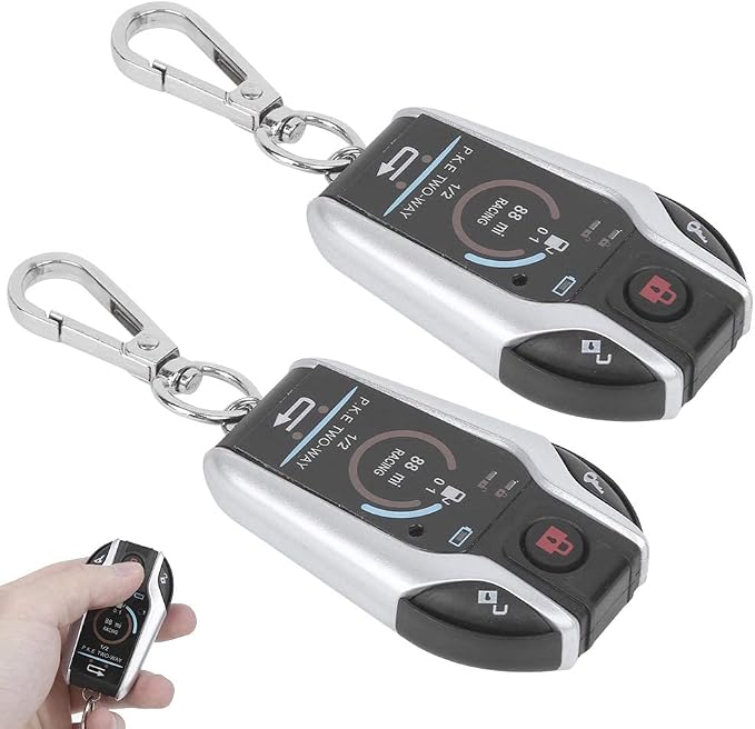 Qiilu 12V 2 Way Motorcycle Security Alarm System with Remote Control, Anti-Theft Security Burglar Alarm System