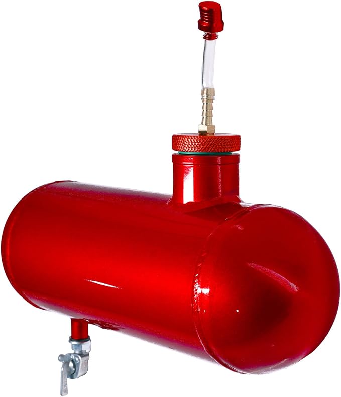 JMCHstore Side Aluminum Mini bike Gas Fuel Tank Cylinder 4x12'' for Coleman Baja Montser Mega moto Predator Hemi non 212 Engine, Massimo Axis RealTree Motovox Mototec Gas Bike, Go Kart Parts (Red)