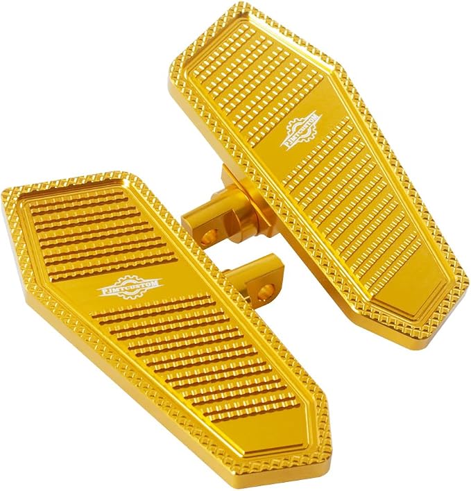 Gold Rider's Mini Floorboard, Foot Pedal with Male Mount, Compatible with Harley Davidson 2017-Before FX Models Street Bob, Super Glide, Fat Bob, Low Rider, Wide Glide, Breakout