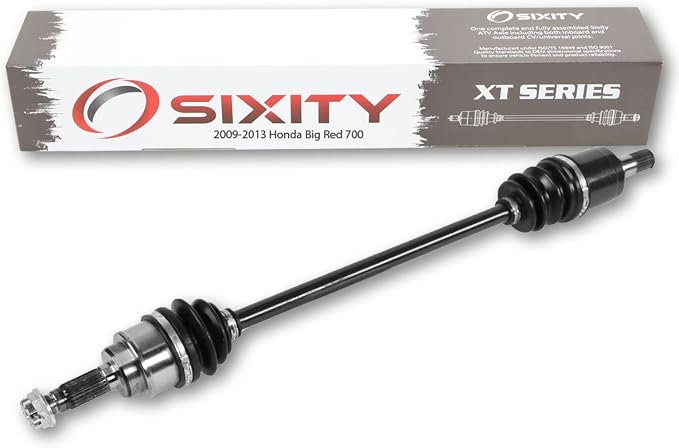 Sixity XT Rear Right CV Axle for Honda Big Red 700 2009-2013 - MUV700 4X4 | Complete axle assembly with a 5140 chrome steel shaft, inboard and outboard CV joints, fully assembled