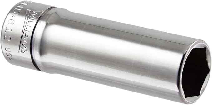 Williams JHWBMD-612 SUPERTORQUE 3/8-Inch Drive Deep Metric 6 Point Socket 12mm Size, High-Polished Chrome Finish, Designed for Maximum Engagement on 6-Point Fasteners