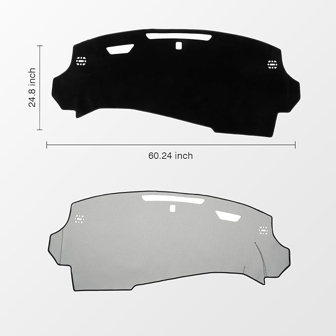 KUST Black Dash Cover for Chevy Equinox EV 2024 2025 2026 Polyester Dashboard Cover Left Hand Drving Dash Carpet Non-Slip Interior Accessories for Equinox Custom Fit Dash Mat