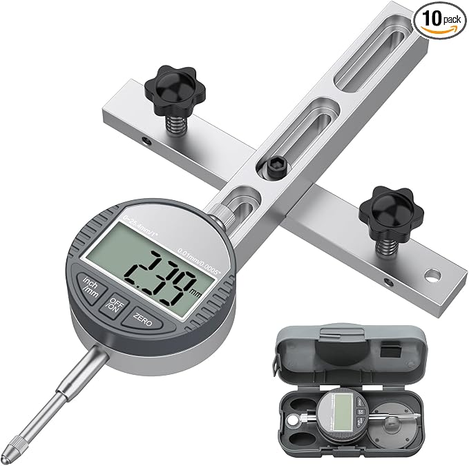 HDLNKAK Table Saw Digital Dial Indicator Gauge, for Aligning and Calibrating Work Shop Machinery Like Table Saws, Band Saws and Drill Presses