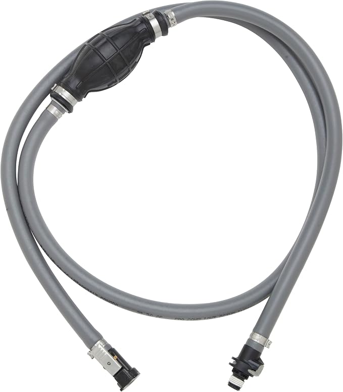 Attwood Johnson/Evinrude Marine Fuel Line Kit, EPA Compliant, 6 Feet Long, 3/8-Inch Diameter Hose with Tank & Engine Fittings, includes Sprayless Connectors (Tank-side Fitting), Primer Bulb, 93806EUS7