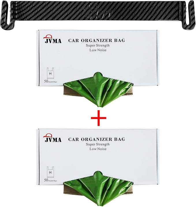 JVMA Car Trash Bag Hanging Hook Car Garbage Bag, 1 Hook 1 Gallon100 Bags