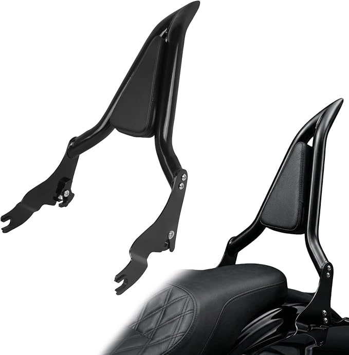 22" Detachable Sissy Bar Motorcycle Rear Passenger Backrest Replacement For Harley Touring Models 2009-2025 Road King Ultra CVO Limited Street Glide Road Glide Electra Glide