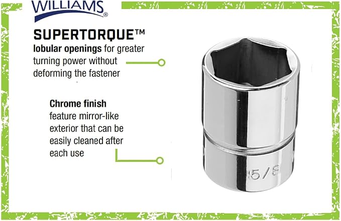 Williams B-620 5/8-Inch Shallow 6 Point Socket