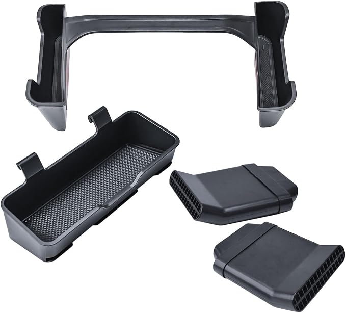 RUNROAD Center Console Organizer Compatible with 2021-2025 Ford Bronco 4 Doors Accessories, Rear Seat Air Vent Deflectors for 2025 Bronco Rear Air Conditioning Extensions 4PCS (NOT for 2-Doors/Sport)