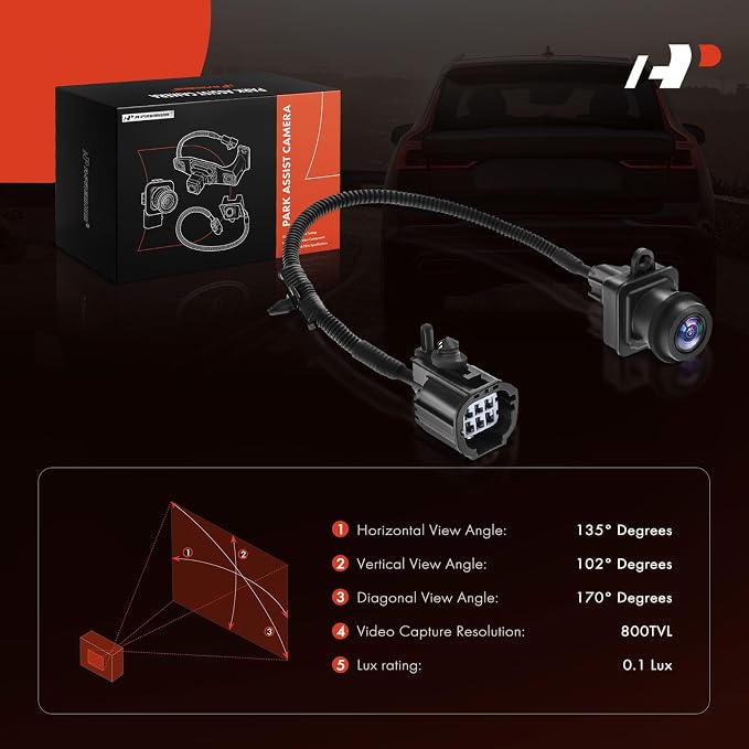 A-Premium Park Assist Camera Rear View Backup Reverse Camera Compatible with Select Ram & Dodge Models - 2011-2012 1500 2500 3500, 2010-2010 Ram 2500 Ram 3500, 2009-2010 Ram 1500