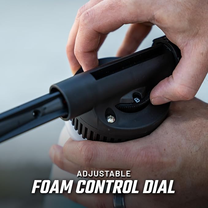 Slick Products Garden Hose Foam Gun – Soap Foam Blaster with Adjustable Dial & Quick Release | 32oz Tank for Cars, Trucks, Motorcycles, ATVs, UTVs, RVs, Boats & More