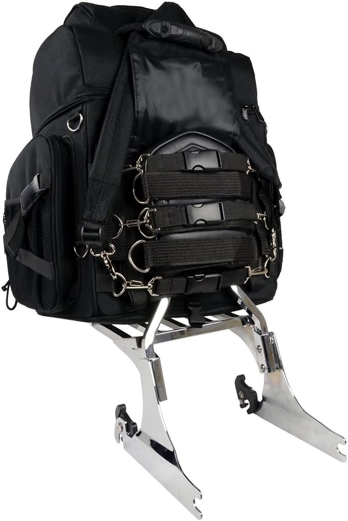 Milwaukee Leather SH689 Large Black Textile Waterproof Touring Motorcycle Sissy Bar Bag - Large