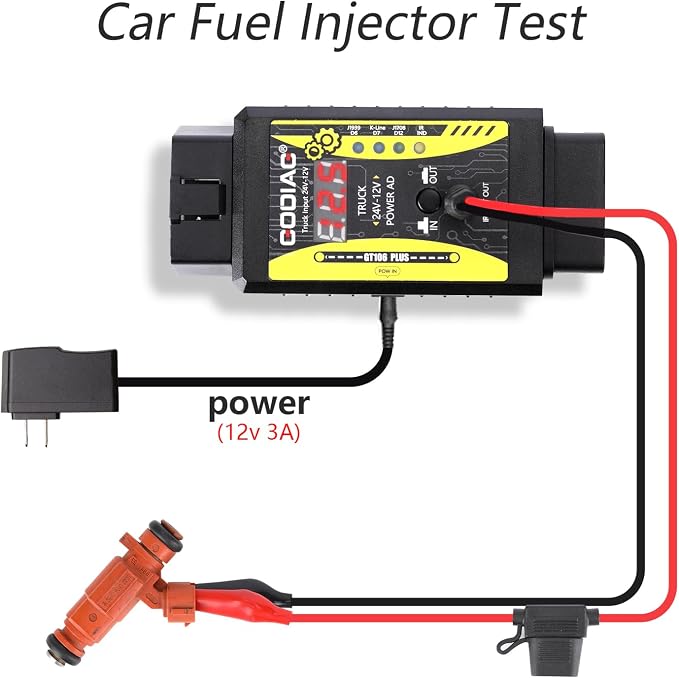 GODIAG GT106 Plus 24V to 12V Adapter for Heavy Duty Trucks, Fuel Injector Testing and Relay Service Tool for Cars & Trucks
