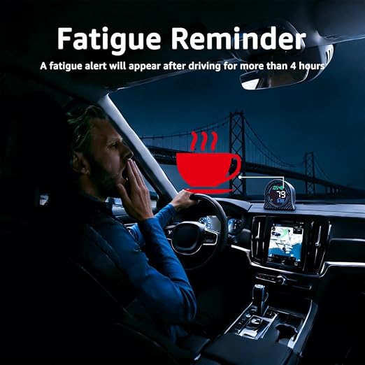 GPS Speedometer Digital Speedometer, Heads Up Display for Cars, GPS+BDS Dual Satellite Car HUD with Overspeed Alarm, Fatigue Driving Reminder, MPH KM/H Unit Switch, Universal for All Vehicles