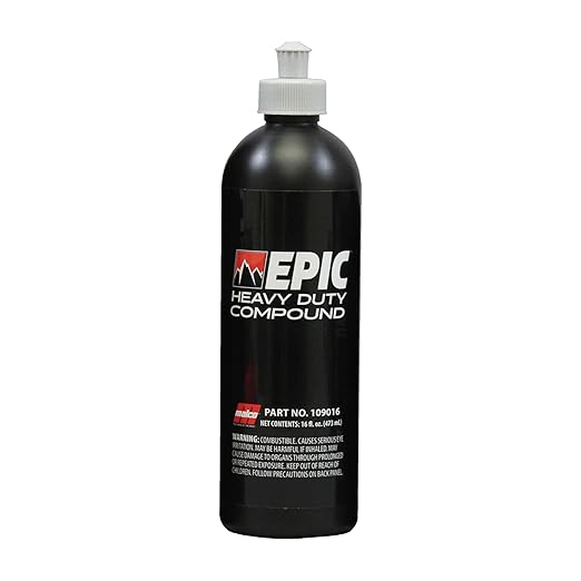 Malco Epic Heavy-Duty Car Polishing Compound – Best Deep Scratch Remover | All-in-One Compound for Polishing Car Paint | Dust-Free, Swirl-Free Finish | Removes P1500 Sand Scratches | 16 Oz. (109016)