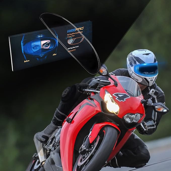 Motorcycle Helmet Visor Anti Fog Film - Helmet Face Shield Anti-fog Insert Fog-resistant Clear Visor for Riding in Humid Cold Weather,Easy to Install,No Glue Residue Left,Long-Term Effects,Ride Safe